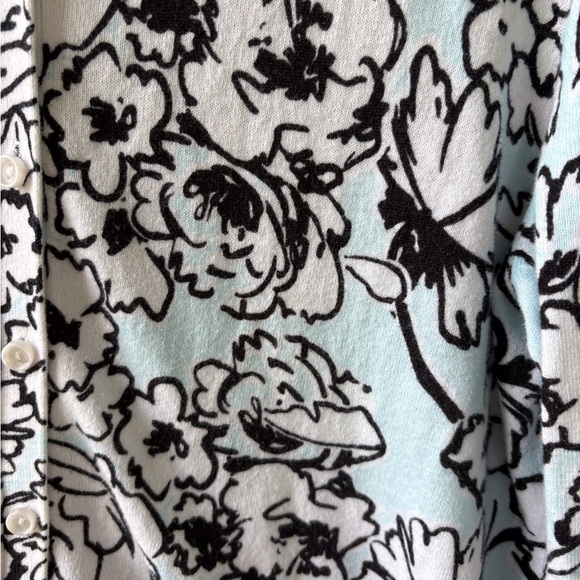 Loft Cotton Floral Size L Button Up Cardigan Office School Teach Career - Picture 5 of 13